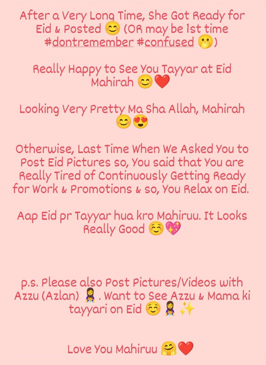 SuperstarMahira's tweet photo. Eid Mubarak Mahiruu & Family 🤗💮
#BeautifulColour 🪷 #BeautifulDress 💮 & #PyaariMahira 😊💖 Ma Sha Allah
@TheMahiraKhan @HassaanKahn
p.s. Twitter Never Lets Me Write My #DilKiBaat Completely so, I've Written it Separate 😊 #WordLimit https://t.co/38VRRutfQg