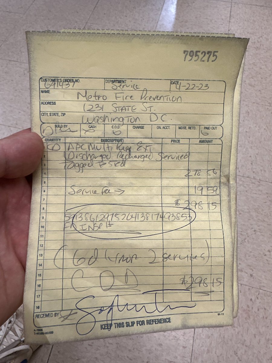 Here’s one of his 4 fake invoices. He showed up at a hectic time, claimed he was with the (real) company that we use to service our equipment,  had our manager call us to talk, then hung up and told our her we had said to just pay the invoices in cash (a lie).
