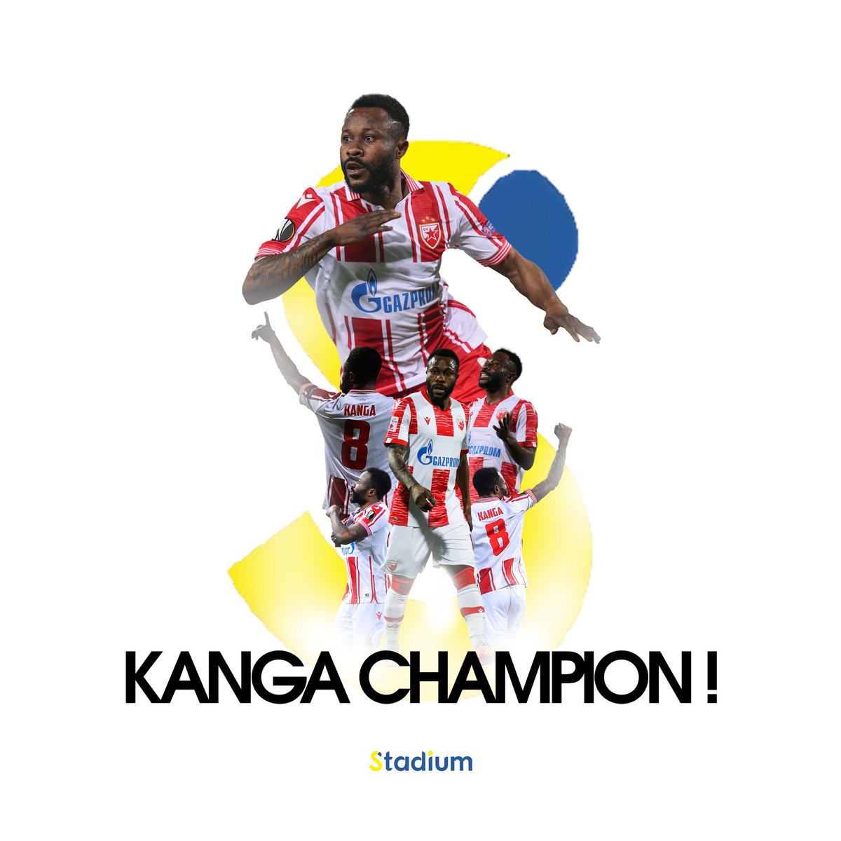 Stadium_ga's tweet photo. 🚨BREAKING | GUELOR KANGA🇬🇦 CHAMPION DE SERBIE🇷🇸 !!! Après leur succès (4-1) de ce soir, Guélor Kanga et l'Étoile Rouge de Belgrade remportent le championnat de Serbie 2022-2023. Toutes nos félicitations à l'international #GuelorKanga 🏆🏆🏆🏆🇬🇦🇬🇦🇬🇦🇬🇦👏👏👏👏 #Gabon #StadiumAlert https://t.co/zohB9VzvgB