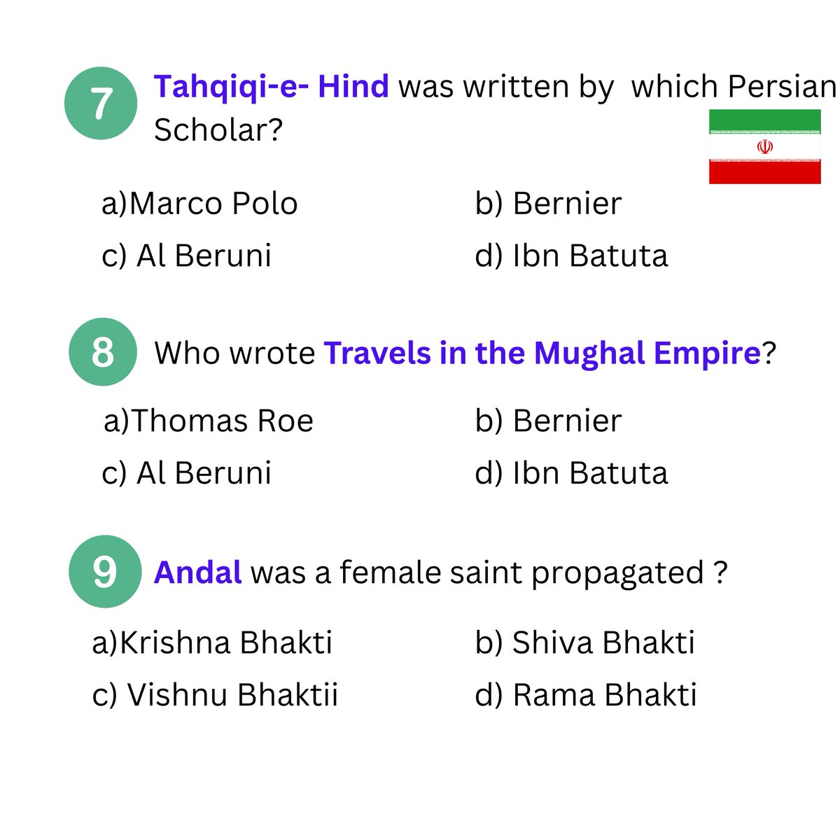WinningskillsH's tweet image. SUNDAY QUIZ
.
.
.
.
IVC SITES
FOREIGN TRAVELLERS
BHAKTI MOVEMENT
SUFI MOVEMENT
.
.
.
.
#upsc #upscquestions #upsc2023 #upscaspirants #upscexam #ias #modernhistoryofindia # #winningskillshub
#modernhistory
#dandimarch #saltsatyagraha
#prelims2023 #prelimstestseries2023
#sufimoveme