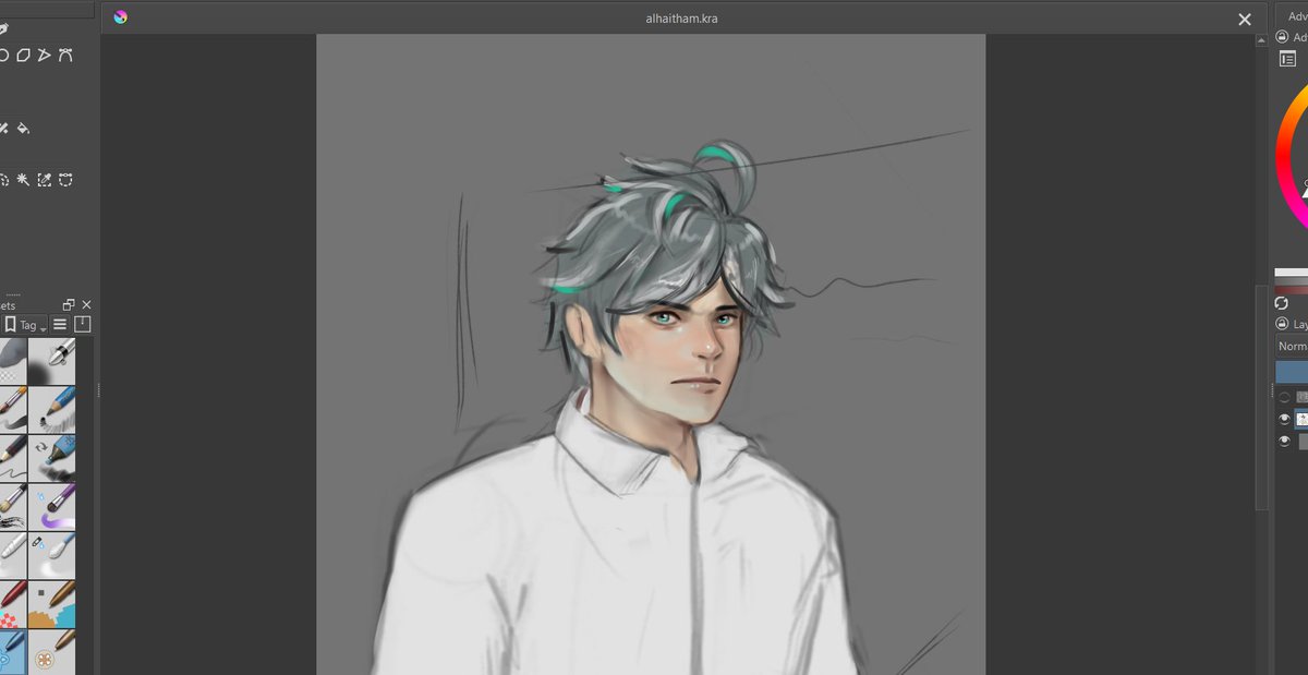 Dwit_art's tweet photo. getting back into posting again so here's some alhaitham wip

#Genshinlmpact #AlhaithamKaveh https://t.co/m8eyALW5q6