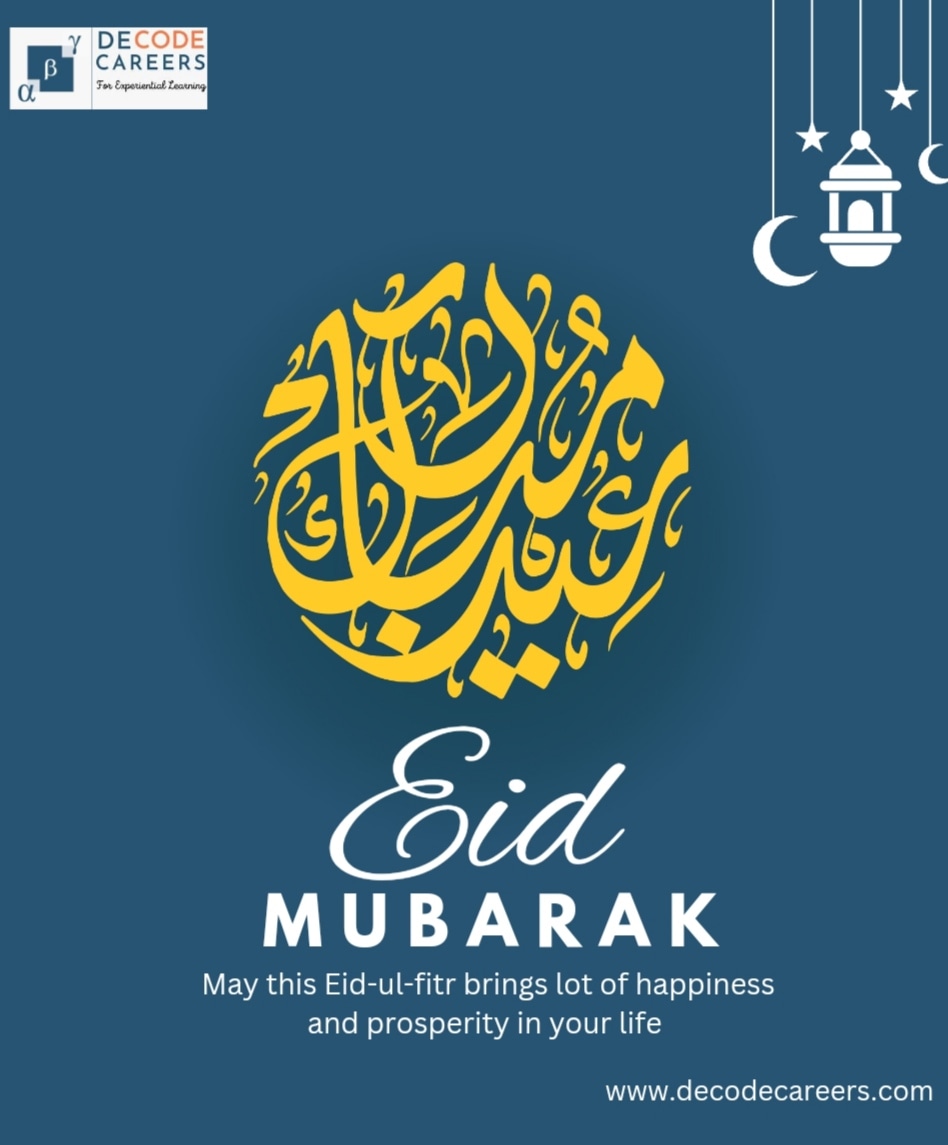 DecodeCareers's tweet photo. On this special occasion of Eid-ul-fitr, Decode Careers wishes you eid mubarak ☪️ ... May god Allah fill your life with happines, your heart with love and your mind with wisdom 🕊️
.
.
.
.
.
Wishing you a very Happy Eid 🌜
#happyeid❤️ #wisdom #eidmubarak #CareerGoals #Eid2023 https://t.co/Y48Lvt52uS