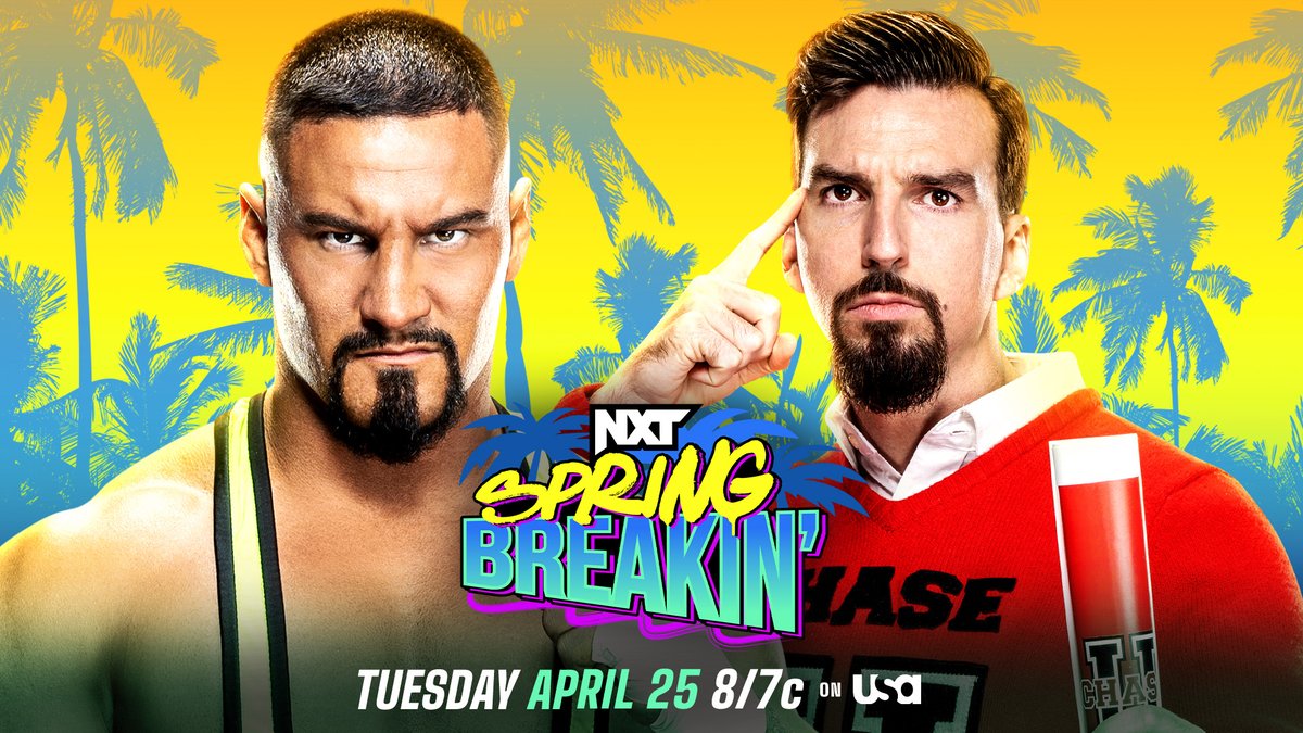 WWENXT's tweet photo. Tell a friend, to tell a friend, #NXTSpringBreakin' is THIS TUESDAY!

Which match are you looking forward to the most? 🤔 

#WWENXT
📺 8/7c on @USANetwork https://t.co/R6BQJSmu0V