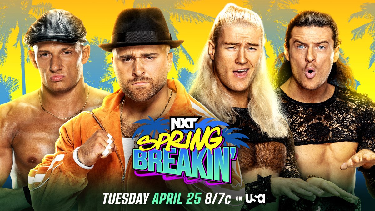WWENXT's tweet photo. Tell a friend, to tell a friend, #NXTSpringBreakin' is THIS TUESDAY!

Which match are you looking forward to the most? 🤔 

#WWENXT
📺 8/7c on @USANetwork https://t.co/R6BQJSmu0V