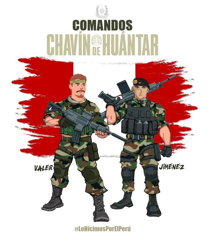 EjercitoPeru's tweet photo. "Toca a mi patria y me transformaré en una fiera" #OperacionChavinDeHuantar

¡HONOR y GLORIA! a nuestros #Comandos  #JuanValerSandoval y #RaulJimenezChavez https://t.co/ECHNt6OwQj