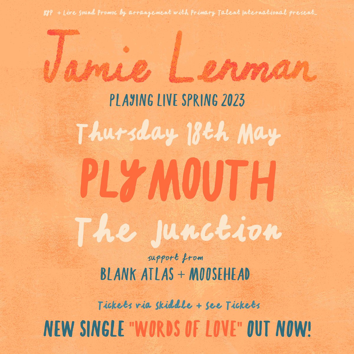 Blank Atlas (@blankatlasband) on Twitter photo ANNOUNCEMENT
Excited to announce that weโre gonna be supporting the big daddy <a href="/jamielenman/">Jamie Lenman</a> at The Junction, Plymouth on the 18th of May alongside Moosehead โจ
Get your tickets, itโs gonna be a hoot ๐ฆ: skiddle.com/e/36283319 ANNOUNCEMENT
Excited to announce that weโre gonna be supporting the big daddy <a href="/jamielenman/">Jamie Lenman</a> at The Junction, Plymouth on the 18th of May alongside Moosehead โจ
Get your tickets, itโs gonna be a hoot ๐ฆ: skiddle.com/e/36283319