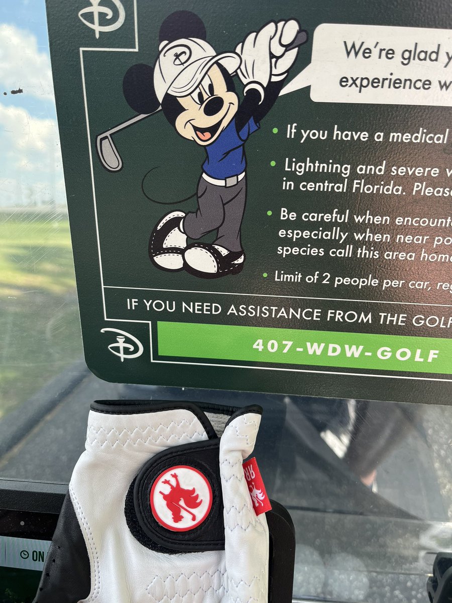 TButts24's tweet photo. The most magical @redroostergolf glove at the most magical place in the world. #disney #champschoice https://t.co/FL1NWC3yIW