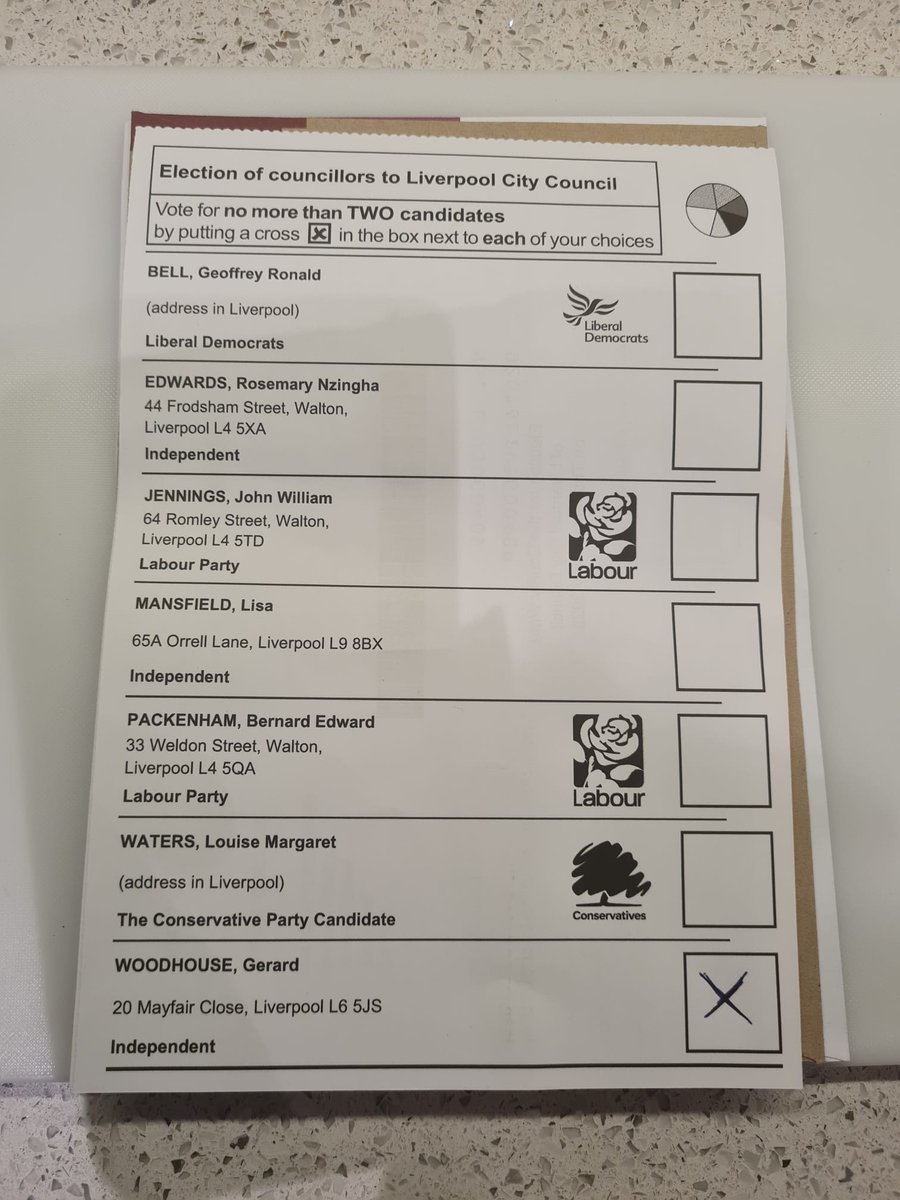 GerardWoodhous1's tweet photo. Postal votes have started  arriving  please put aside the ‘Only Labour can stop the Tories’ message. We are voting for local elections not national. Your vote is for your community. Your vote isn’t to ‘Stop The Tories’ it’s a vote to end the current political climate locally https://t.co/l6Z72bwa8g