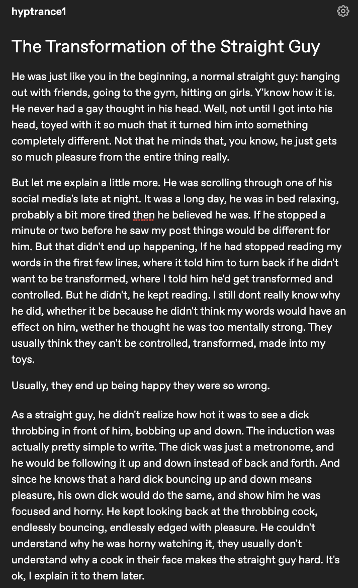 HypTrance's tweet photo. Former straight sub sent me posts that he really liked so I told him Id make a story to go along with them. I think hell really like it. Read it and tell me if you like it? If you go under and get horny from it too, dont worry, Im sure thatll happen the next time you read too lol https://t.co/FdI3boVrfU