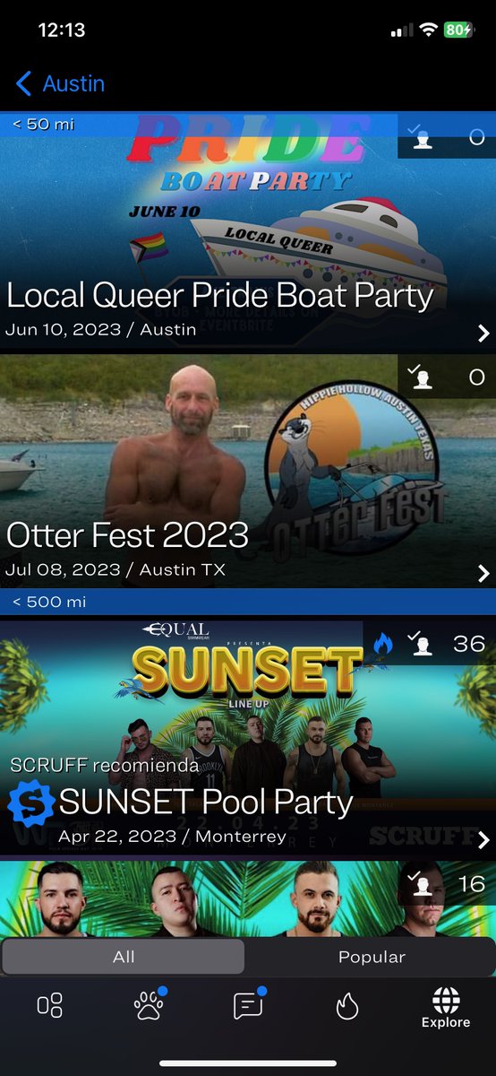 OtterFest_Tx's tweet photo. 9th Annual Hippie Hollow Otter Fest is now listed in the events on Scruff!
#9thannualHippieHollowOtterFest
#LGBTQ
#gayotters
#otterfest
#hippiehollow
#austintx
#laketravis
#boyswithboats https://t.co/Z6OO8iSWmP