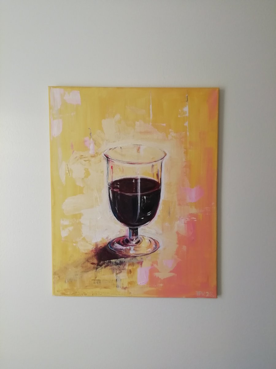 Wine in a plastic goblet

A quick ~1,5 hour acrylic painting done at work during our "well-being-day"(? not sure what to call it english:D)
Really like the feel of doing physical paintings every once in a while
#traditionalart