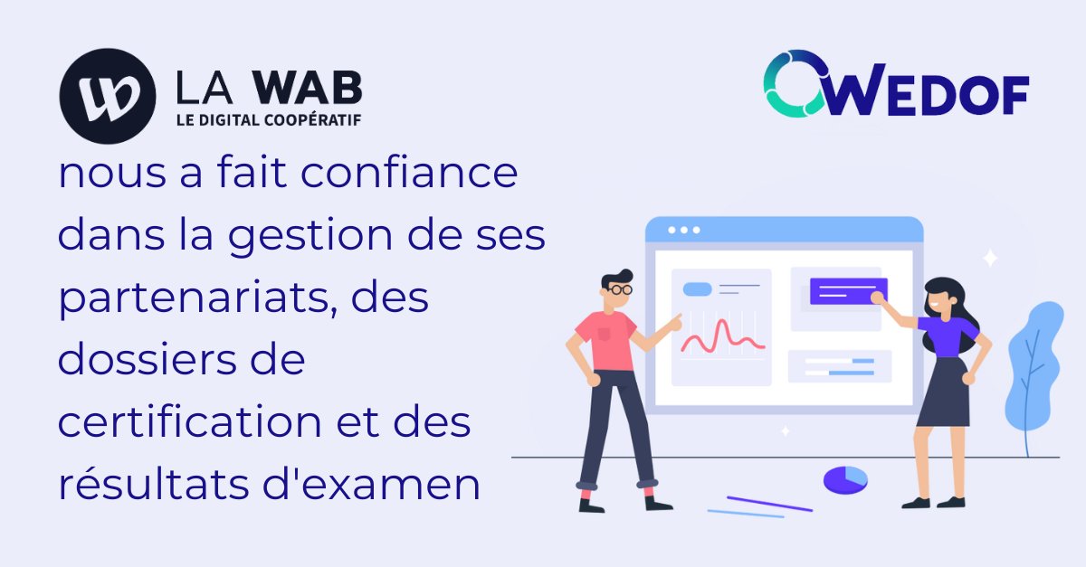 #Wedof est heureux de compter <a href="/la_wab_digitale/">La WAB</a>  comme un de ses organismes de certification collaborateurs.

#dossiercpf #edof #gestionformations #organismecertificateur #logicielformation #apiformation #LaWab