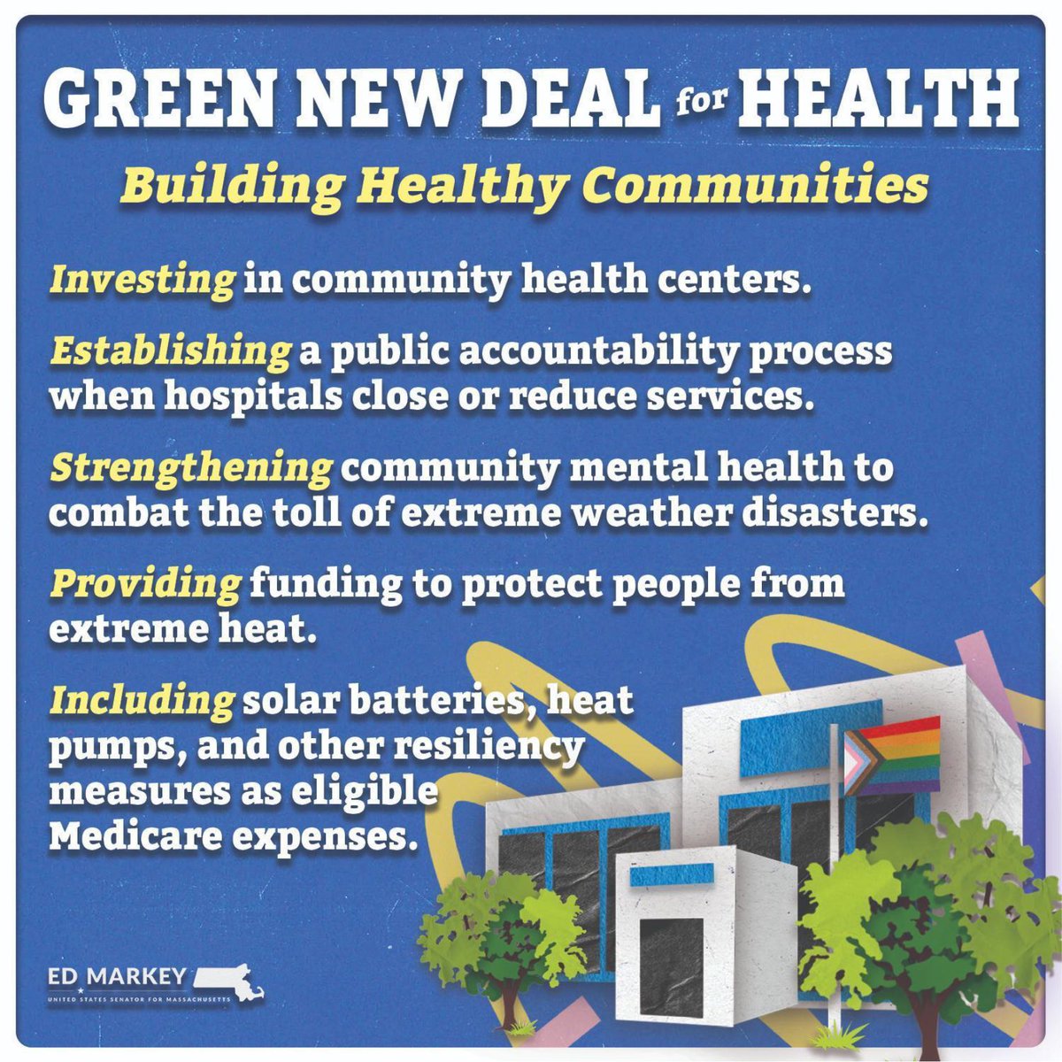 🏥 Providing funding to protect people from extreme heat
⚠️ Establishing grants to secure hazard pay for essential workers that care for us not only after climate disasters- but during
💚 and much more

Swipe through to learn more about solutions to help us survive and thrive.