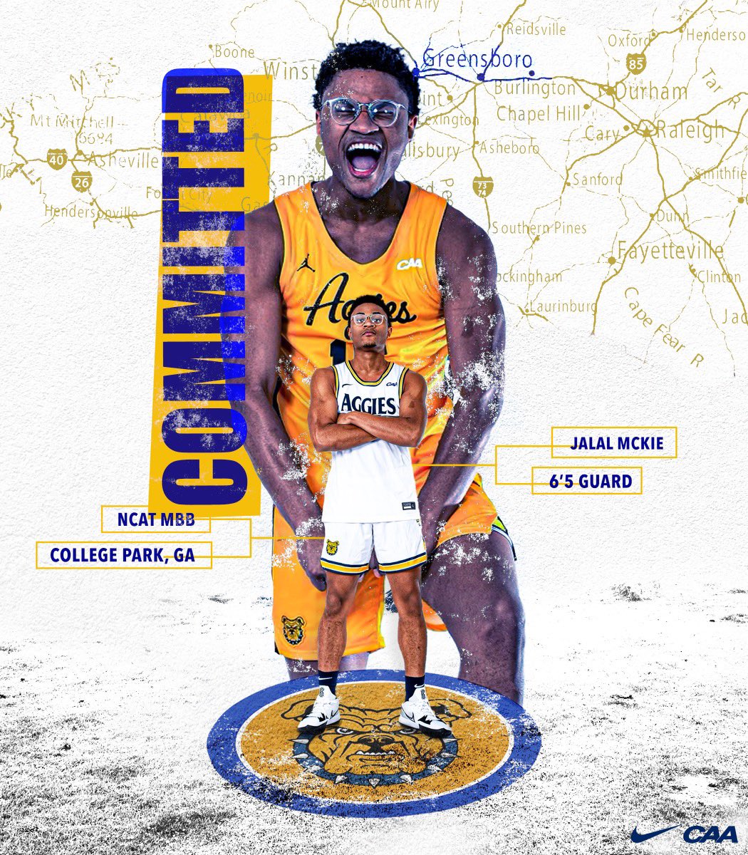 Jalal McKie ♛ (@jalalmckie) on Twitter photo College Park, Ga ➡️ Greensboro, NC
1000% COMMITTED 💙💛
<a href="/ncatmbb/">NC A&T Men’s Basketball</a> <a href="/CoachMonteRoss/">Monte’ Ross</a>
<a href="/SouthKentHoops/">SouthKentHoops</a> <a href="/CoachChills/">Raphael Chillious</a> College Park, Ga ➡️ Greensboro, NC
1000% COMMITTED 💙💛
<a href="/ncatmbb/">NC A&T Men’s Basketball</a> <a href="/CoachMonteRoss/">Monte’ Ross</a>
<a href="/SouthKentHoops/">SouthKentHoops</a> <a href="/CoachChills/">Raphael Chillious</a>