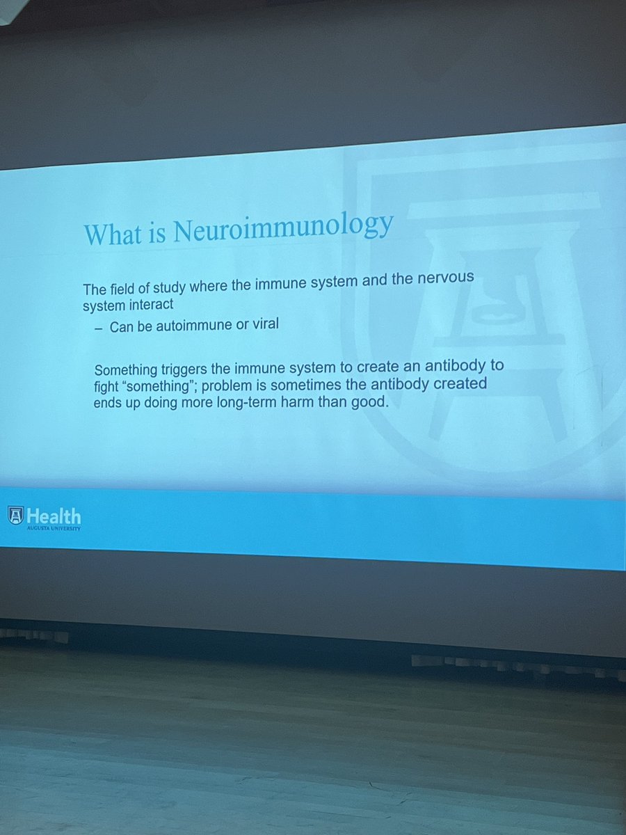 The amazing <a href="/BnrdG/">Brandy Gunsolus, DCLS, MLS(ASCP)CM</a> talking on neuroimmunology at the @FSCLS_1 spring seminar.