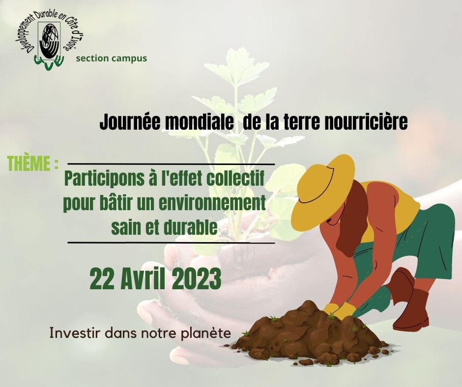Chers jeunes, en ce jour de la #JourneeMondialedelaterrenourricière, rappelons-nous que nous sommes tous responsables de la santé de notre planète. Nous devons donc adopter une approche consciente envers notre consommation et notre comportement envers l'environnement.
#EarthDay