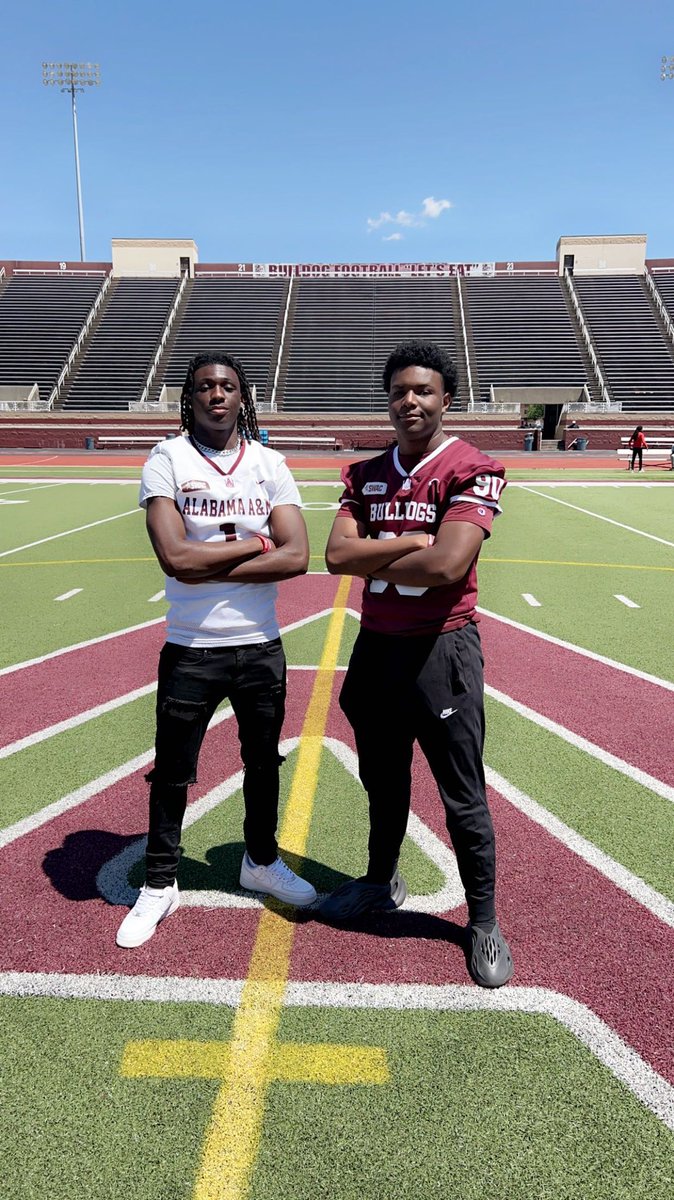 Had a great time at University of Alabama A&amp;M!!❤️🤍 <a href="/CoachFredT/">Fred T. Farrier</a> <a href="/On3sports/">On3</a> <a href="/ChadSimmons_/">ChadSimmons</a> <a href="/Coach_Mac12/">Jason McEachin</a>