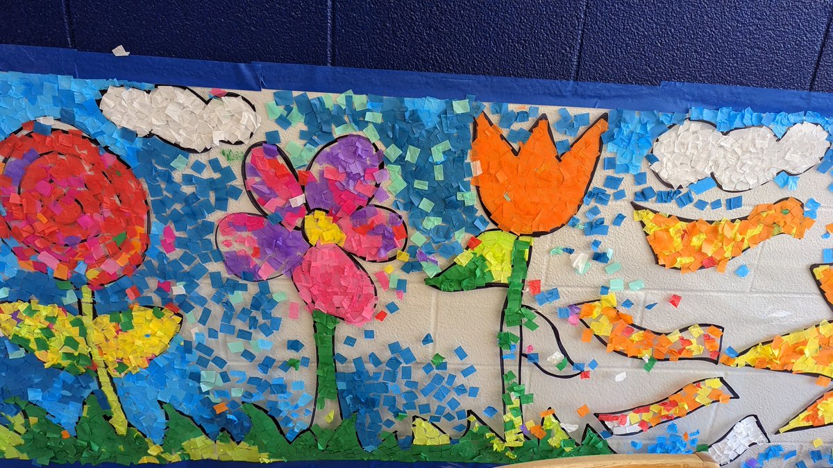 GayheadLibrary's tweet image. After reading about ways to make everyday Earth Day, 2nd grade Library classes worked on a colorful and collaborative Spring mural. Over 100 students made this beautiful piece come together through TEAMWORK. 
@WCSDEmpowers
@GayheadWCSD
@GayheadPTA
@ASchout10