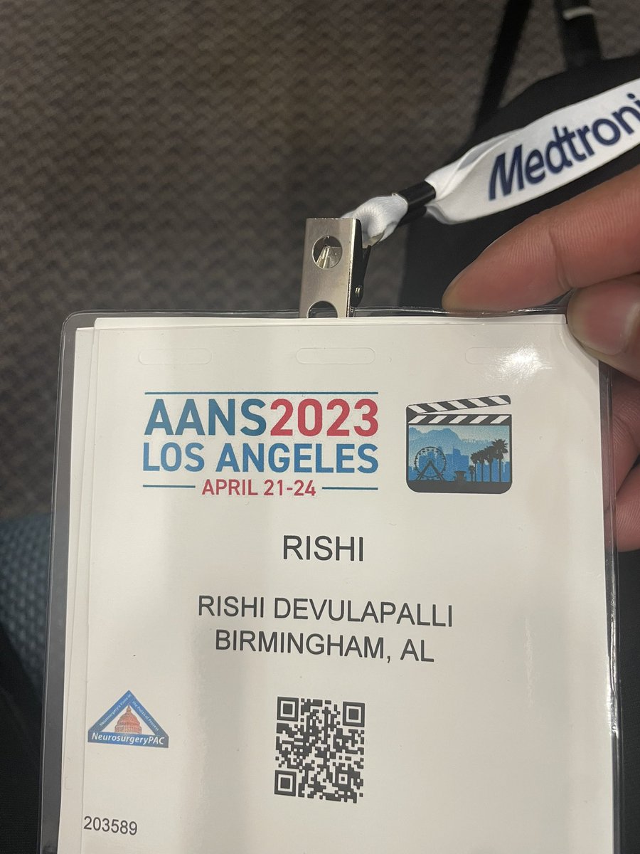 RishiDevulapal1's tweet photo. A true honor to represent @andrewthale3 and @NeurosurgeryUab at #MyFirstAANS . Thank you for the opportunity to present this abstract and to the many inspiring individuals I have met thus far. Looking forward to the rest of the weekend. #AANS2023 https://t.co/VMScqJvCtc