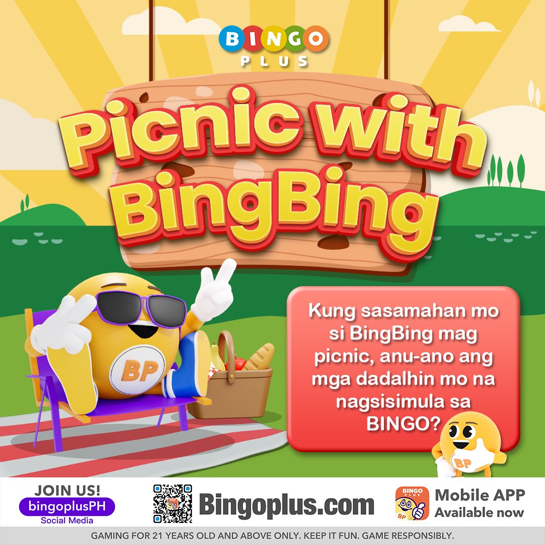 Bingoplusph's tweet photo. Gustong mag picnic ni BingBing, kaso hindi niya alam kung anu-ano ang mga dadalhin niya... 🤔

20 winners of 500 GCash ang mapapanalunan! Magbigay lang ng mga dadalhin ni BingBing na nagsisimula sa B.I.N.G.O at gamitin ang hastag na #PicnicWithBingBing 💸

#NationalPicnicDay https://t.co/gM2bV58dT2