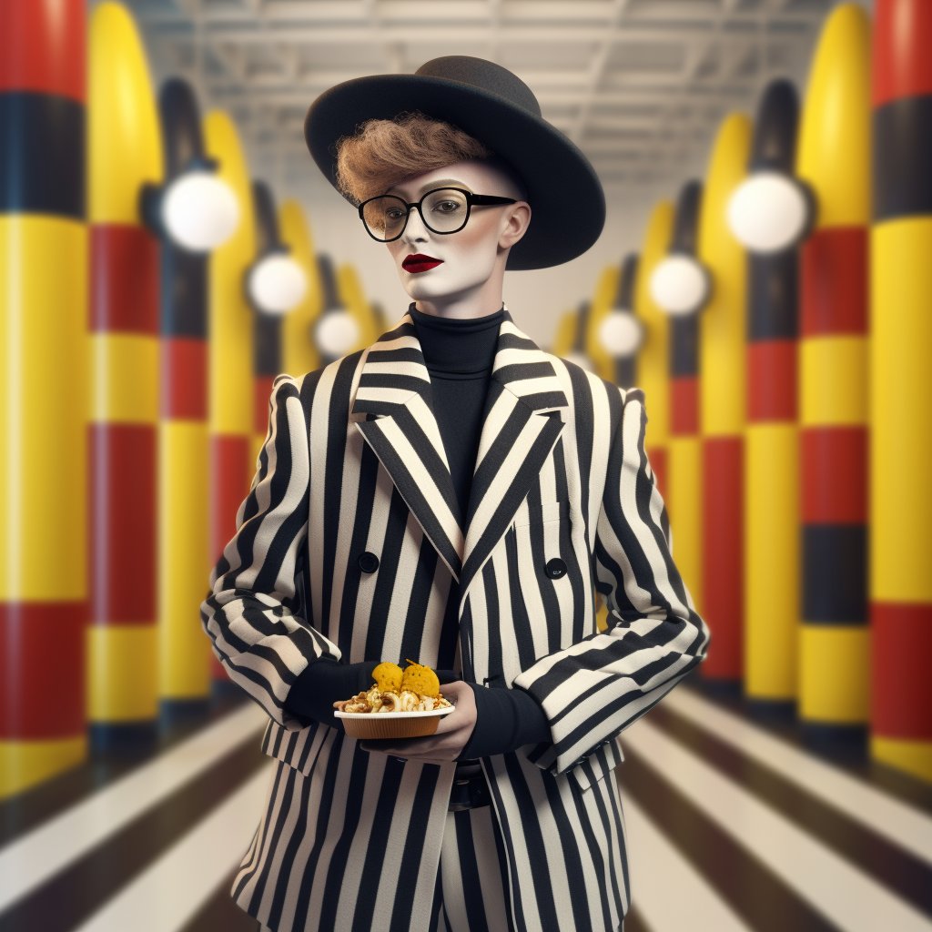 ArtificioAI's tweet photo. McDonalds Hamburglar, high fashion, hamburger pattern, stripes, wide shot, photo realistic, octane render, 8k #AI 🙋‍♀️ 🍔 💁‍♂️ 🍟 

#artificioai #artificialintelligence #aiartdaily #digitalartwork #digitalart #aiart #aiartcommunity #midjourney #midjourneyart #mcdonalds https://t.co/MW4Lx19o02