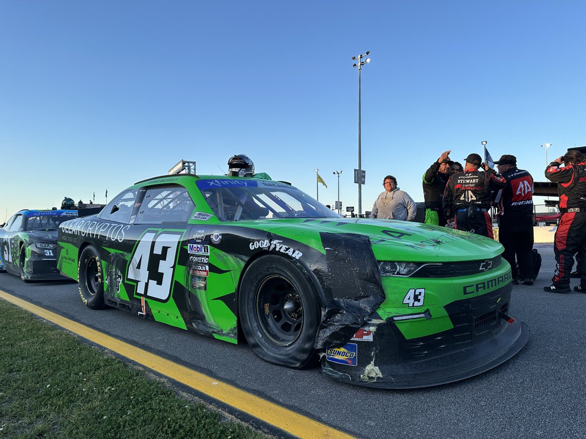 TeamAlphaPrime's tweet photo. Never gave up. Cigar time! 💨

#AgPro300 | @TALLADEGA https://t.co/ky16jFff29