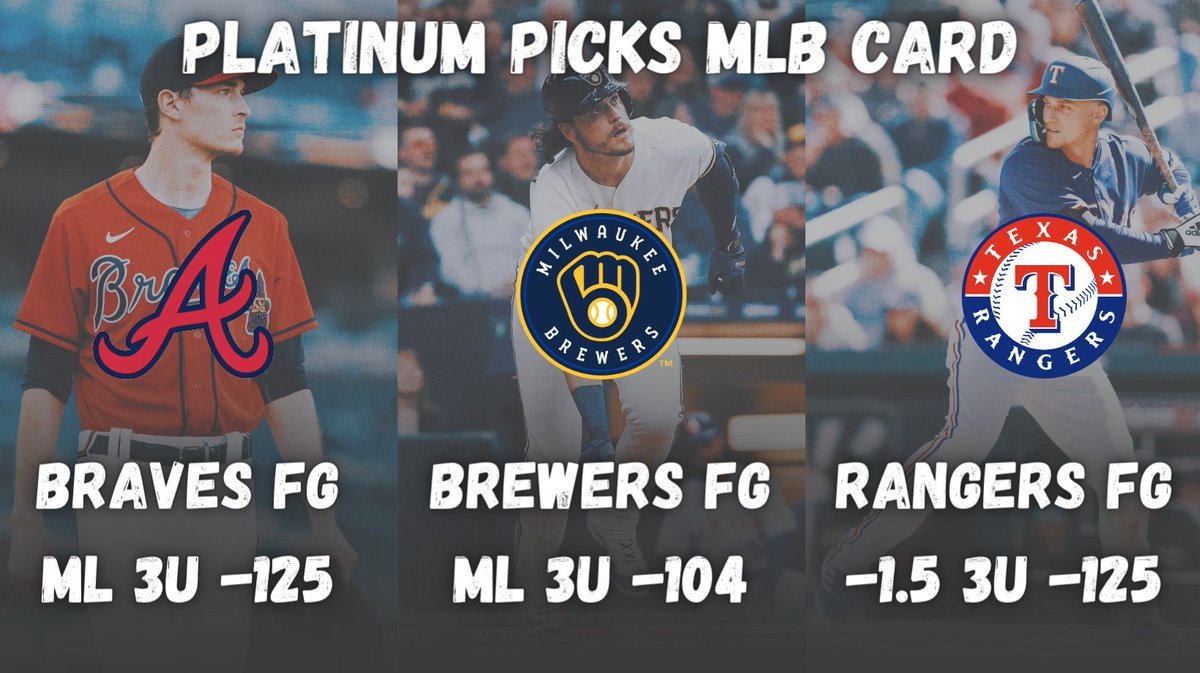 Platinum_Pickz's tweet photo. PLATINUM PICKS DISCORD MLB ⚾️   

$25 to 3 different people that LIKE + RT this MLB CARD if we go 3-0 🚂🚂🚂 https://t.co/VSZBF3rlOR