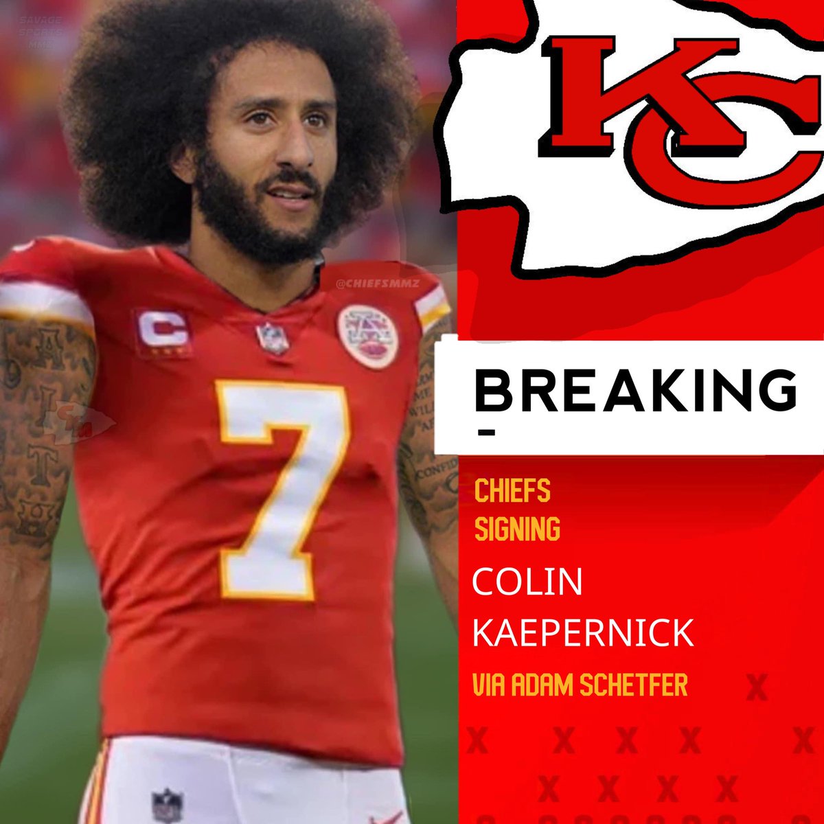 BREAKING: The Kansas City Chiefs are signing Colin Kaepernick to compete with Blaine Gabbert as Mahomes backup. Gabbert is expected to remain as QB2 considering he already took Kaep’s job years ago in San Francisco. Per Adam Schetfer