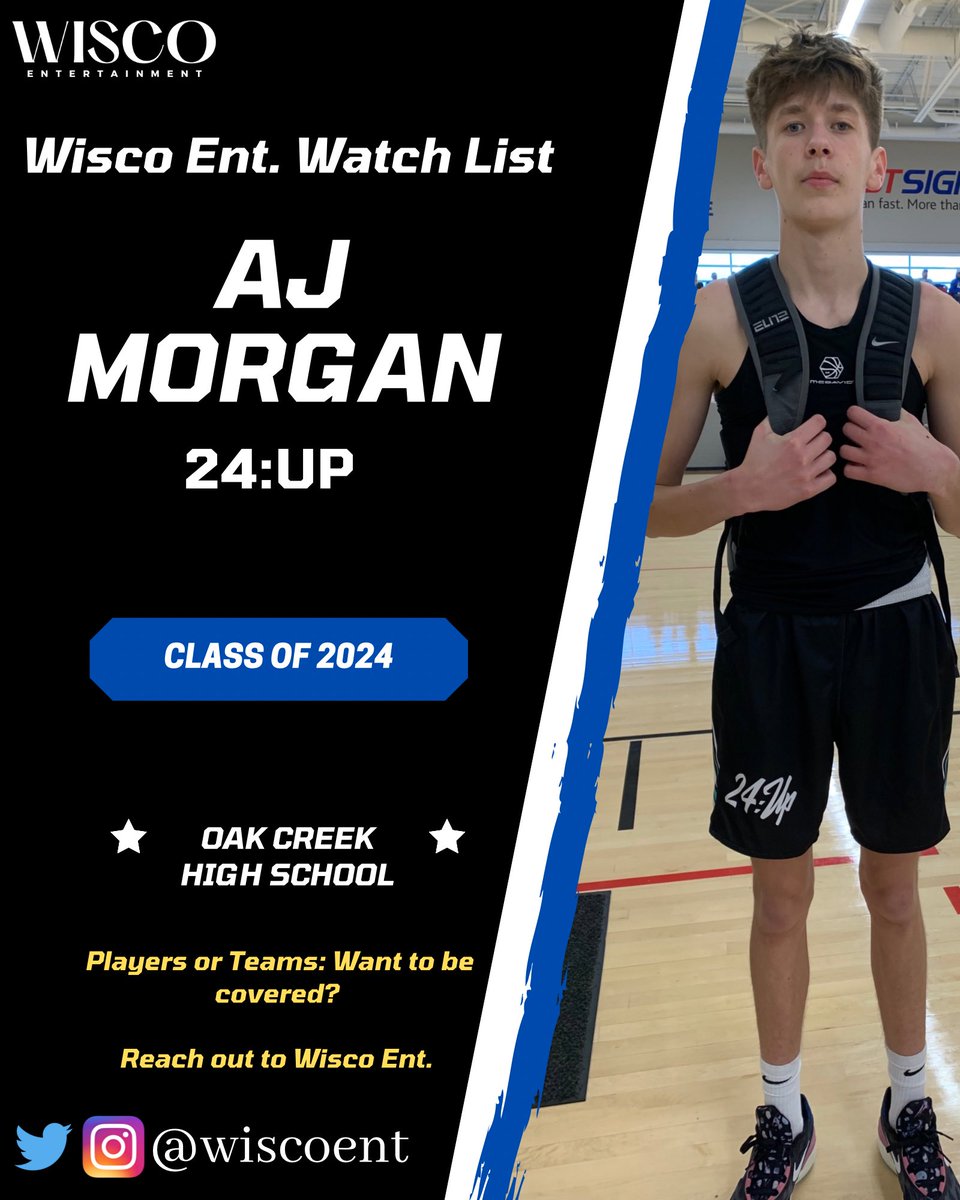 WiscoENT's tweet photo. 2024 AJ Morgan (@AJ_Morgan08) has a lot to like about his game for 24:Up (@pcf24up)

✅The Oak Creek (@basketball_oak) guard has great length for a ball handler, has a nice looking shot, and draws it out before he really snaps it on his crossovers. Smooth lefty

#WiscoEnt https://t.co/PVWyN8QIbQ