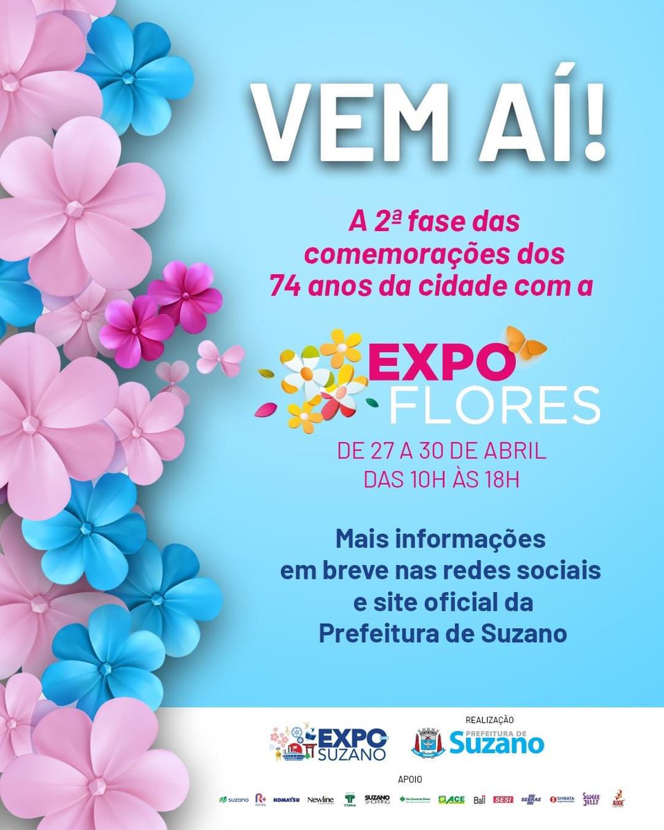 rodrigoashiuchi's tweet photo. 2ª FASE DA EXPOSUZANO ✅
A ExpoSuzano continua! A partir do dia 25 de abril teremos a 2ª fase das comemorações dos 74 anos da nossa cidade com a ExpoFlores, Suzano Faz, EducaShow e o FestCão - atrações especiais para toda a família no Parque Max Feffer. Confira: https://t.co/q1T2OqjJRL