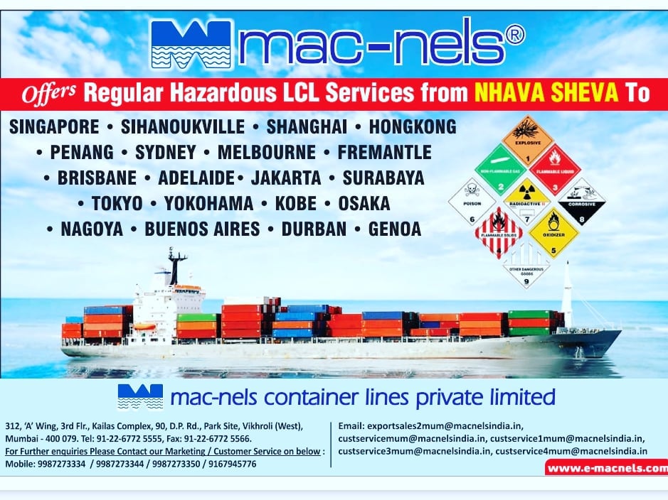 MacnelsIndia's tweet photo. #hazardous #dgcargo #shipping #seafreight #lclcargo #oceanfreight #exports #chemicals #chemicalindustry #Pharmaceutical #agrochemicals #lclservice #lclfreight #logistics #SupplyChain #cargoservice #freight #classcargo #hazmat #dangerouscargo #chemexcil #shippingnews https://t.co/unnf98k06w