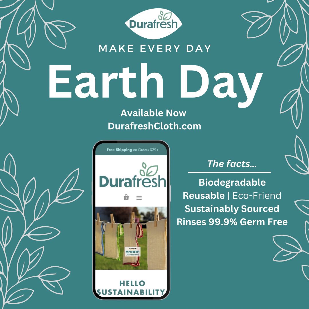 DurafreshCloth's tweet photo. Make an impact this #EarthDay, for you and the environment! https://t.co/DGpSmkMGZO