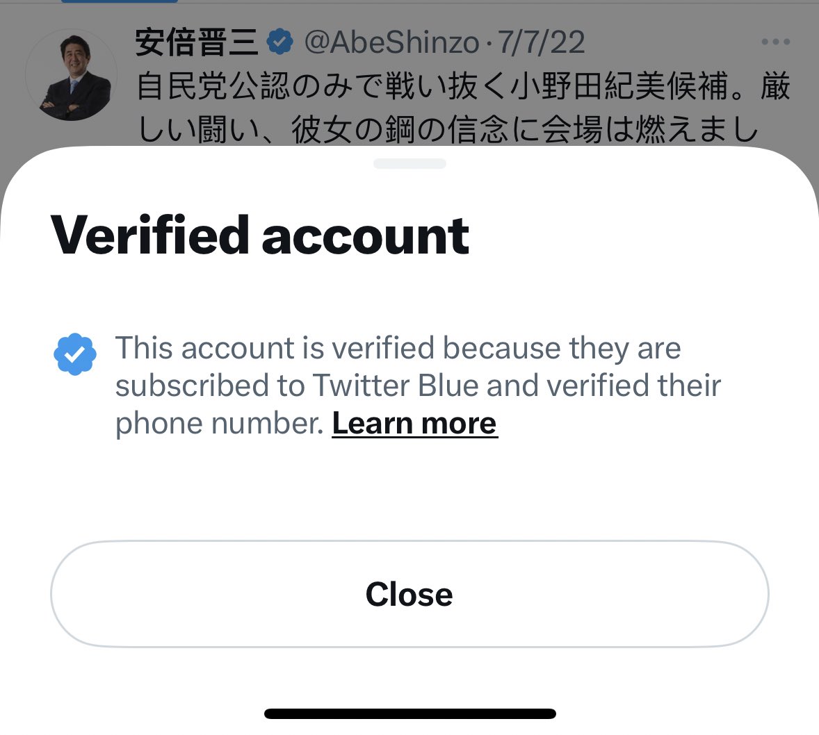 POV: you become prime minister of Japan, get assassinated for your ties to a cult by a guy with a homemade shotgun duct taped together, only to have your online profile falsely used in an advertising scheme for a failing social media company by an increasingly unhinged rich guy