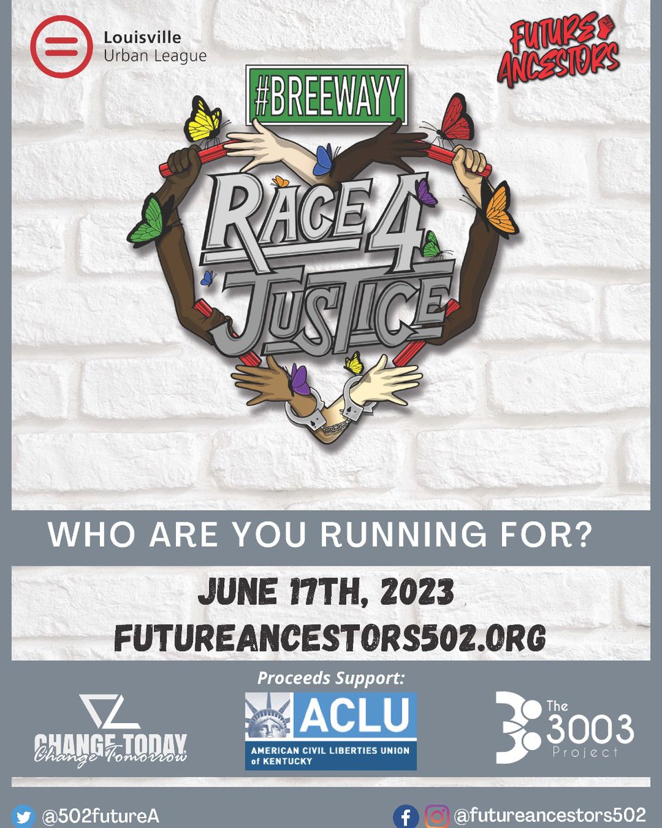 LouisvilleUL's tweet photo. 6/17 Who are you running for? | Register https://t.co/Ecy4oxMWnM #Race4Justice #Breewayy https://t.co/rqaGkFKIzq
