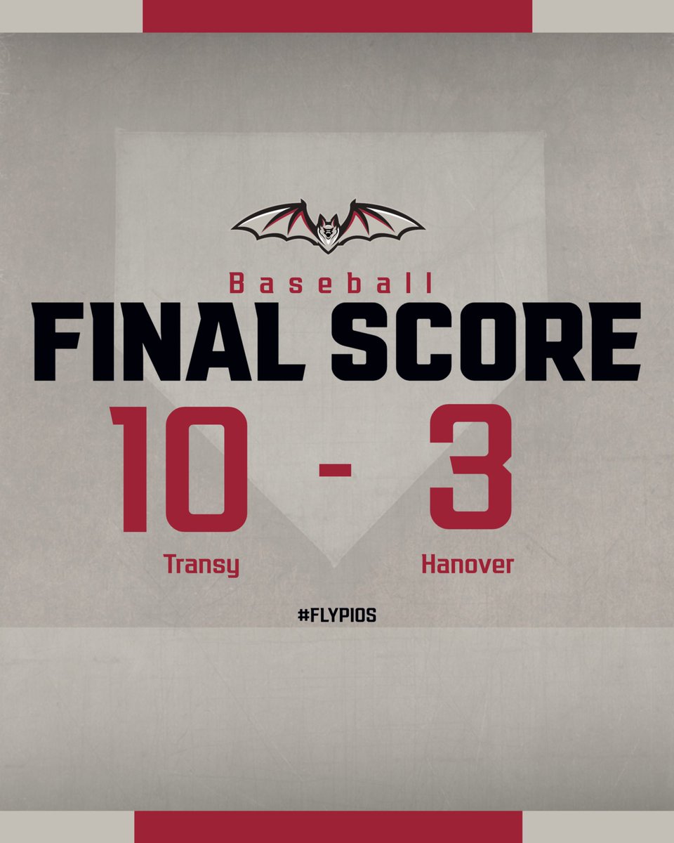 TransySports's tweet photo. Score update for game one at Wild Health Stadium: 10-4 win for @transybaseball over Hanover! #flypios🦇 https://t.co/KZew6iS4qY