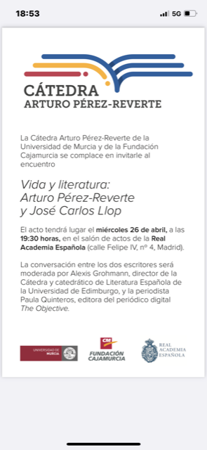 perezreverte's tweet photo. Próximo miércoles 26 en la RAE, a las 19:30. Una buena ocasión para que ustedes vean aquello por dentro. La entrada será libre hasta completar aforo. https://t.co/mUJyP3T7rz
