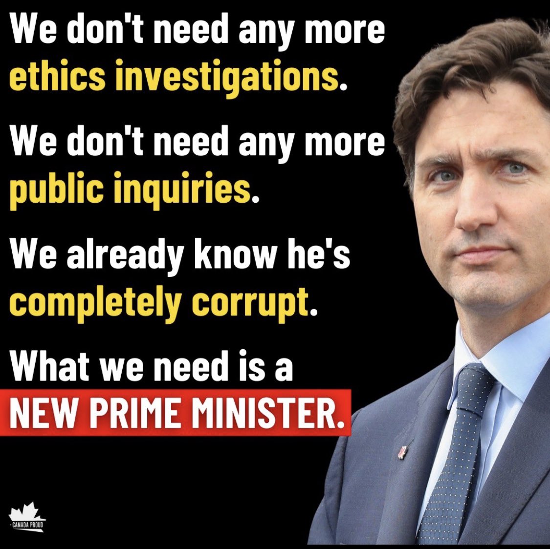 TheoFleury14's tweet photo. We know!!!! You can spin it all you want. We know he’s corrupt and has without a doubt committed treason against Canada. https://t.co/WOH9bLUnCb