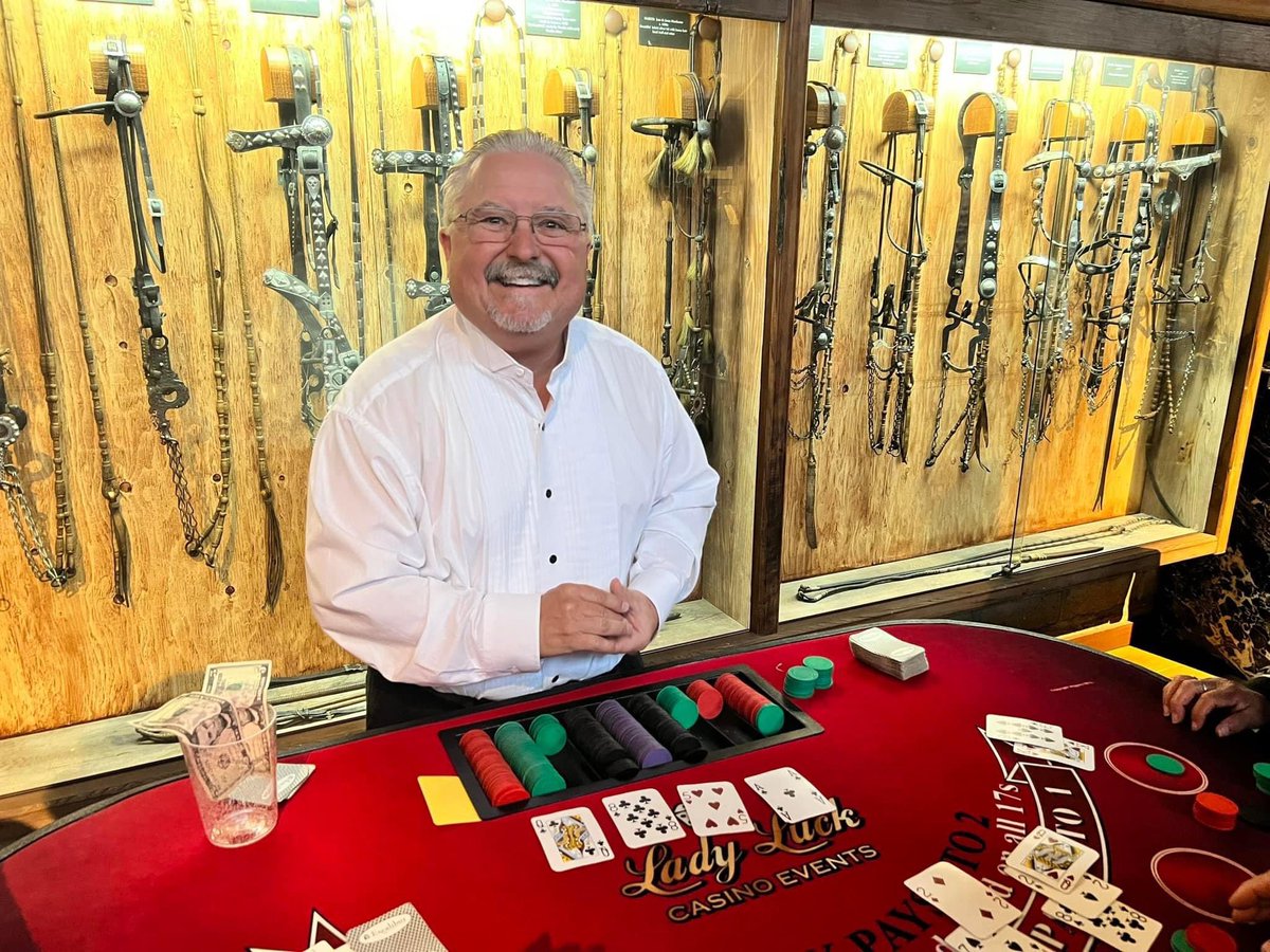 DrewWakefield's tweet photo. ♦️♣️Fun night supporting the Goleta Lions Club “Night for Sight” Funraiser. 

Blackjack dealer all for a great cause ♠️♥️
#goletalions #mrsantabarbara #drewwakefield https://t.co/vpYj7khoBv