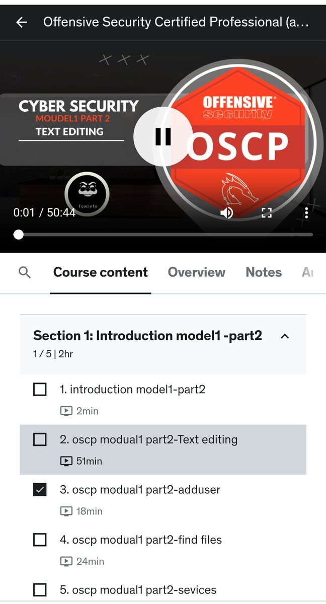 بي مناسبة العيد كل عام وانتم بخير ❤️ كورسي الخاص بي شهادة oscp مجانا ❤️
 بينزل حاليا كل يوم هينزل عدد فيديوهات باذن الله بيتعملهم ايديت بس
محتوي الكورس هيكون 500 ساعه بالظبط 
ده لينك الكورس 
udemy.com/course/oscp-ar…
الكورس مجانا لي اول ١٠٠٠ شخص 
لا تنسونا من دعواتكم ❤️🙏