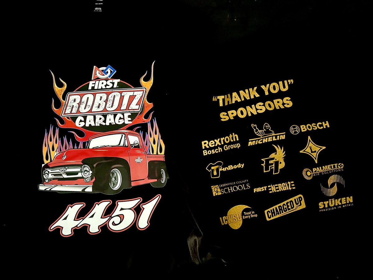 Elsy &amp; <a href="/FRCTeam4451/">ROBOTZ Garage</a> did an incredible job. 6th Place. Kids from Laurens High &amp; Fountain Inn High. A lot of talent involved and they need more support. Sky is the limit. We are proud to support this team. More uniforms coming soon!  <a href="/GCS_HS_Rhymer/">Scott Rhymer</a> <a href="/gcschools/">Greenville County Schools</a> @principaltiller