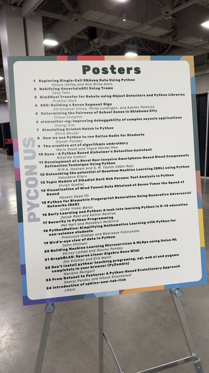 PlasmaDray's tweet image. Interesting posters at #PyCon2023
