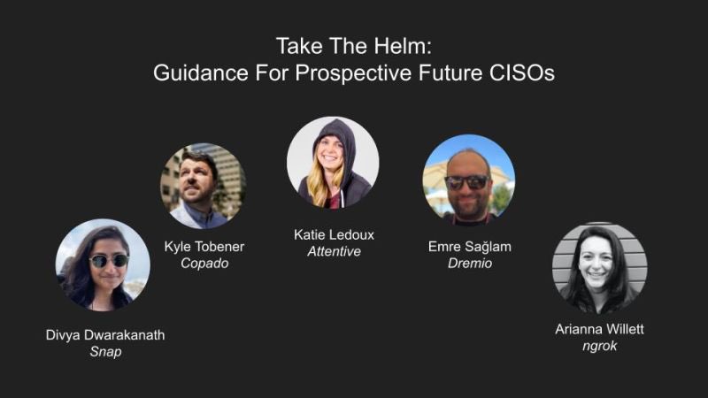 Tomorrow 11:10am #BSidesSF <a href="/emresaglam/">emresaglam</a> <a href="/kledoux/">Katie Ledoux</a> <a href="/Divya_Dw/">Divya Dwarakanath</a> <a href="/AriannaWillett/">Arianna Willett</a> &amp; I talk how to get your first CISO job with different perspectives, tips, &amp; lessons learned. We’ll also answer questions so if you see yourself on the CISO path someday join us! 

sched.co/1HzuQ