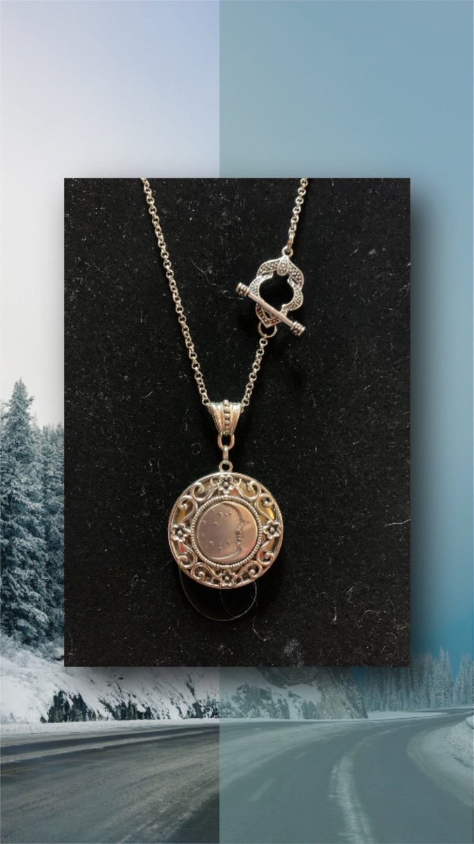 Witschy's tweet photo. Photo locket, Moon locket, celestial photo locket, starry sky, half moon locket necklace, gift for her, birthday present, gift for wife. 
 #etsy #silver #birthday #women #celtic #giftforgrandma #celestialmoon https://t.co/XFmrGEuD4P https://t.co/vLWMTp26qB