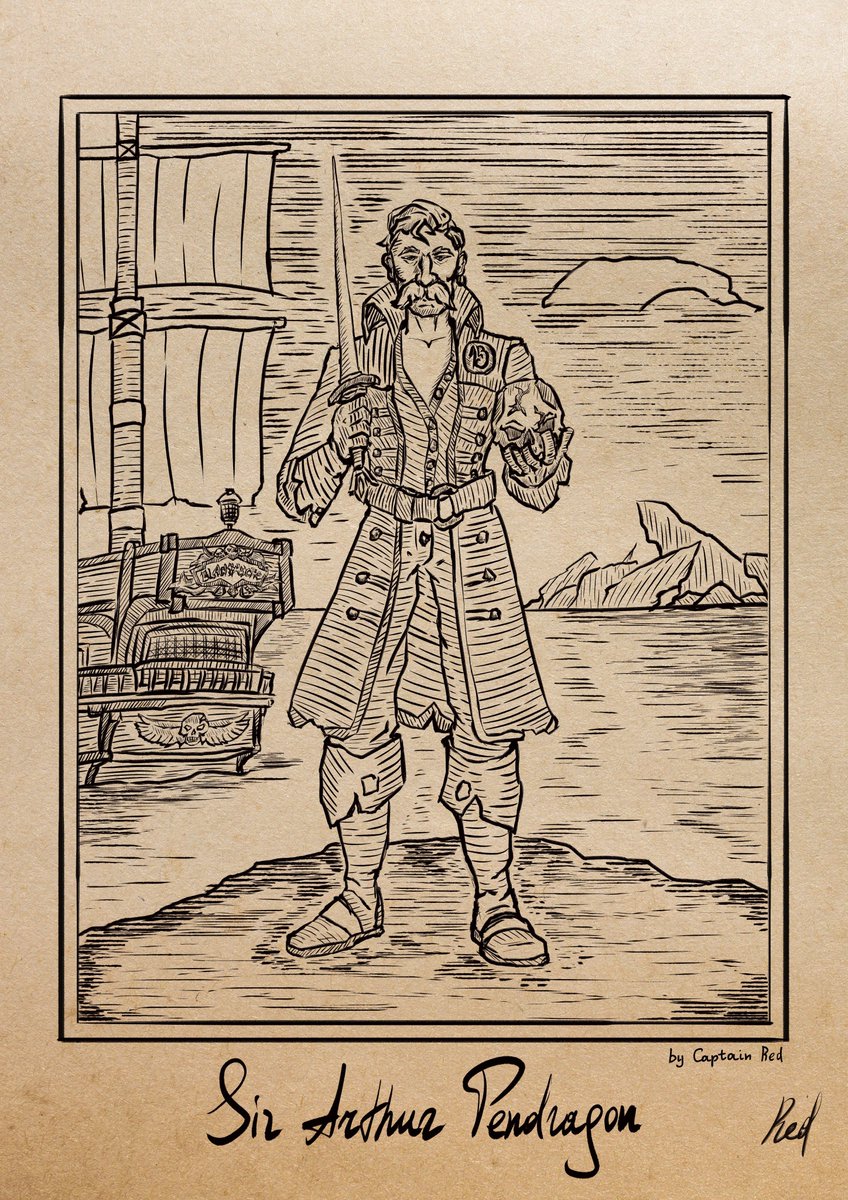 redthecaptn's tweet photo. I was thinking it over wondering if i can make it, but after all, why not? Why shouldnt i do a small giveaway!
To enter:  
- retweet 
- follow/be following 
- reply with picture of your pirate
Winners will get themselves engraving-style portraits.
Good luck!
#SeaOfThieves https://t.co/89WGvX1CPh