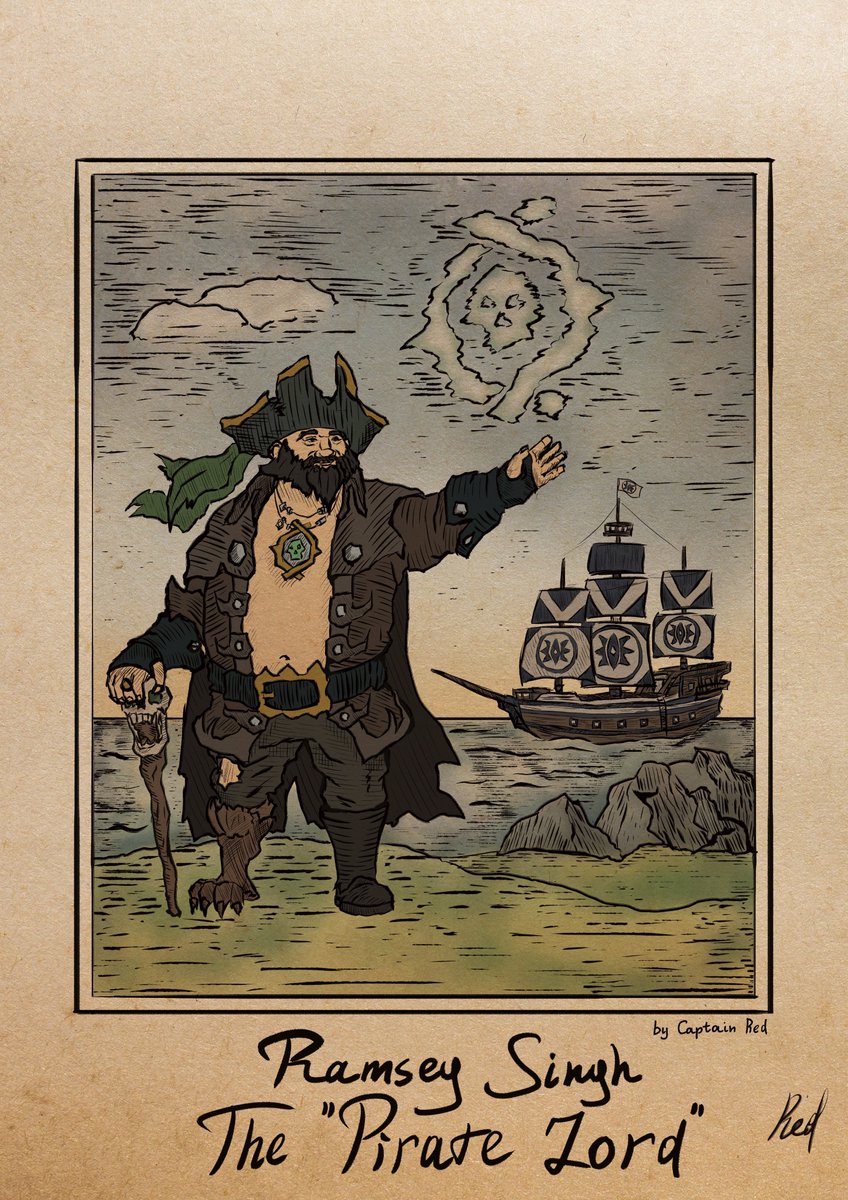redthecaptn's tweet photo. I was thinking it over wondering if i can make it, but after all, why not? Why shouldnt i do a small giveaway!
To enter:  
- retweet 
- follow/be following 
- reply with picture of your pirate
Winners will get themselves engraving-style portraits.
Good luck!
#SeaOfThieves https://t.co/89WGvX1CPh
