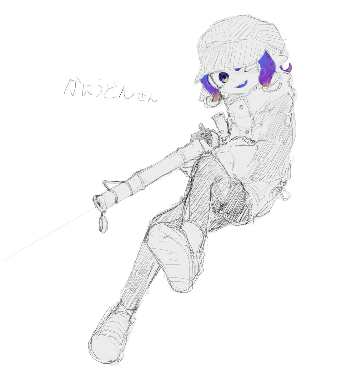 ipadの代わりにペンタブで描いてます 