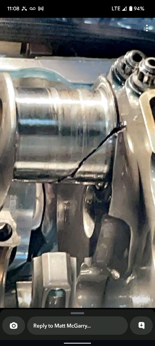 JoeBMotorsports's tweet photo. In case anyone was wondering why we pulled the 31 in after the red @jaxspeedway last night.
It developed a tick when it was pushed back off. To those that don’t know this is the crankshaft &amp; this was soon to be a 2 piece crankshaft! https://t.co/CCUgeZaPo5