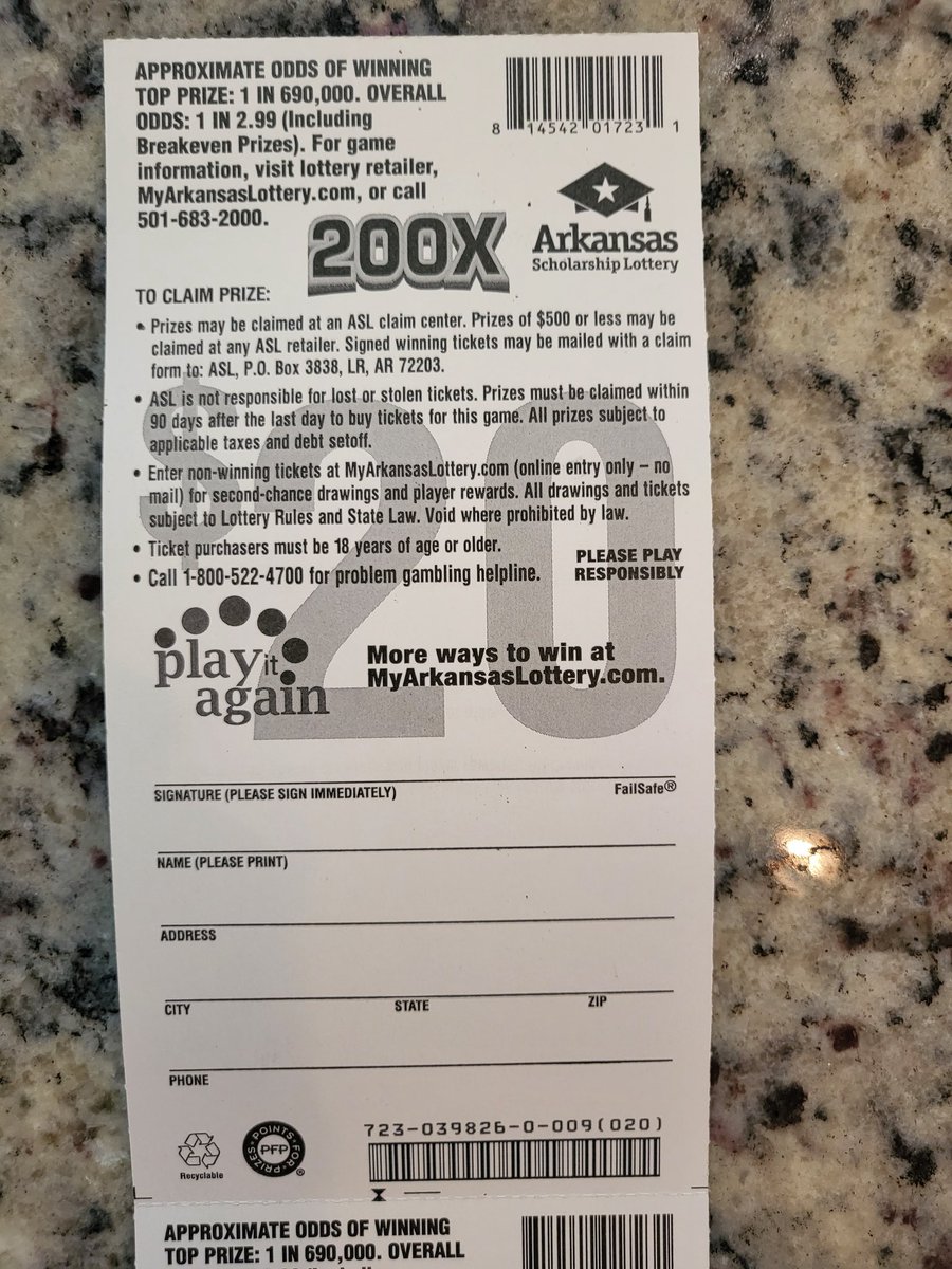 ArkansasRedd's tweet photo. @MyARLottery 

1 in 2.99 my ass! https://t.co/jjwrtY4KYC