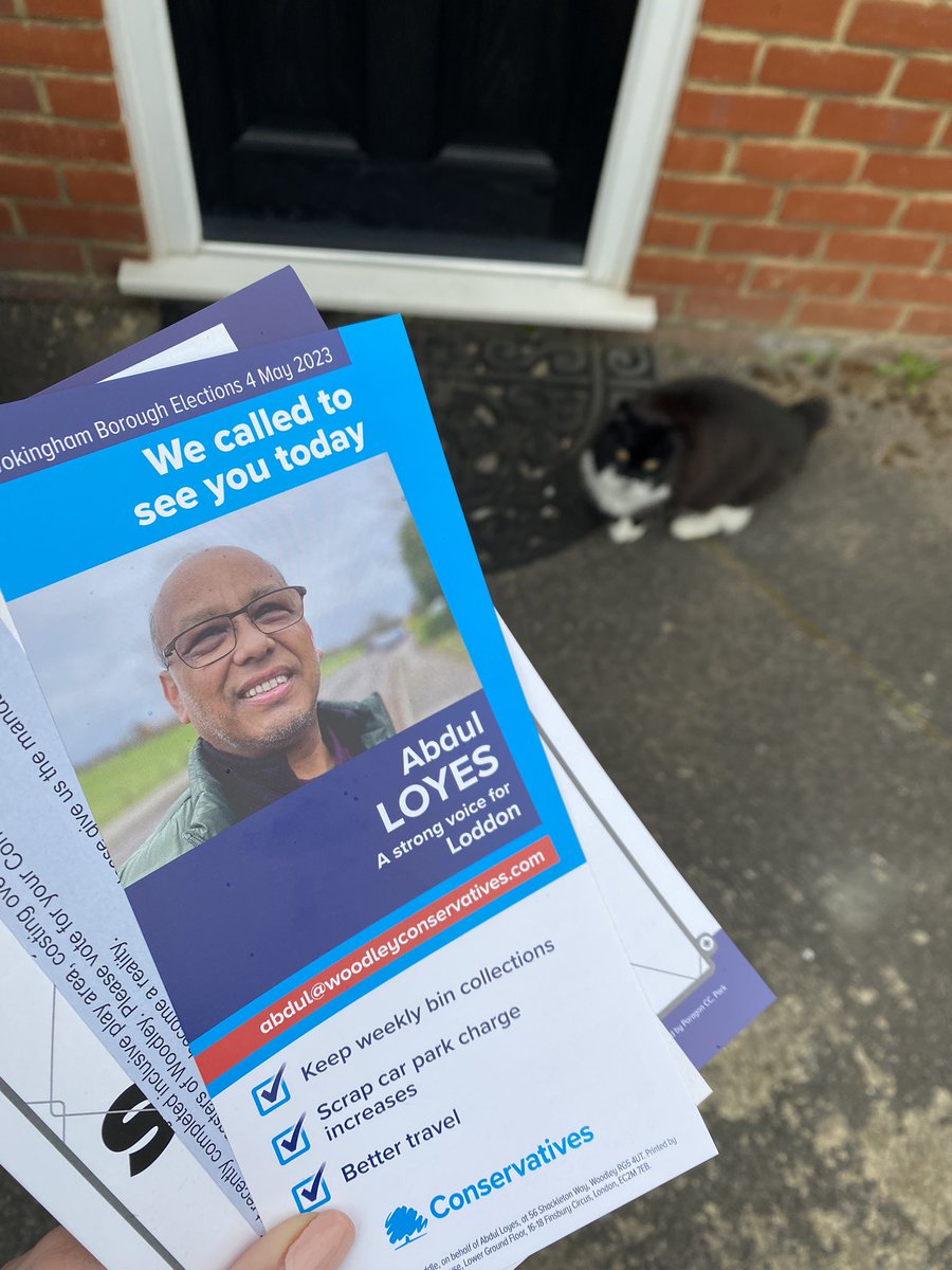 A great day for @CanvassingCats and campaigning for the awesome Cllr Abdul Loyes in Woodley #canvassingcats