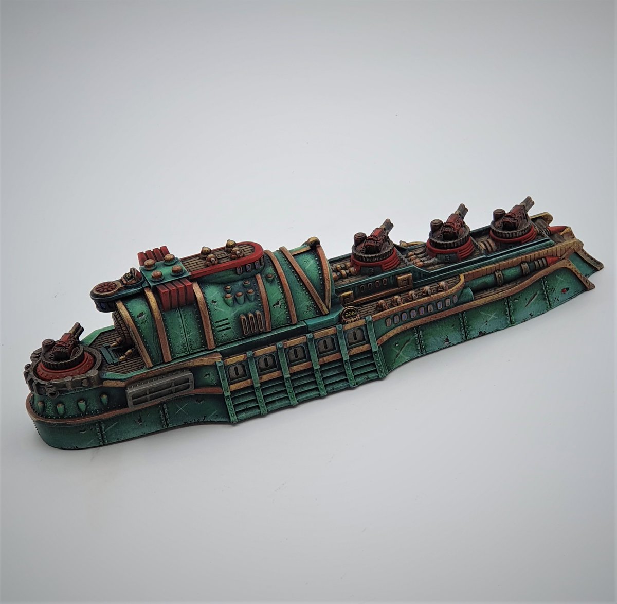 Eyecon74's tweet photo. Painted the new Hachiman Carrier, an absolute delight to work on !
You can field all 3 with minimal magnet work.

#miniatures #miniaturesgaming #tabletop #shipbattles #fantasywargames #wargaming #ships #steampunk #tabletopgames #Dystopianwars #warcradle https://t.co/D2VAsd0sGT
